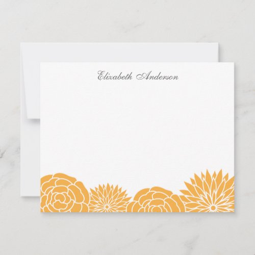 Spring Flowers Flat Thank You Notes {orange} Personalized Invitation