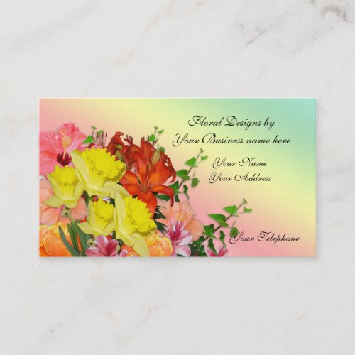 Spring flowers Floral designer  Business card