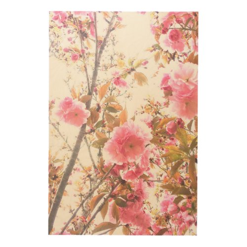 Spring Flowers Floral Pink Abstract Artistic Gift Wood Wall Art