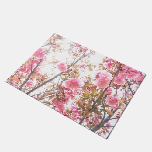Spring Flowers Floral Pink Cherry Blossom Art Cute Doormat