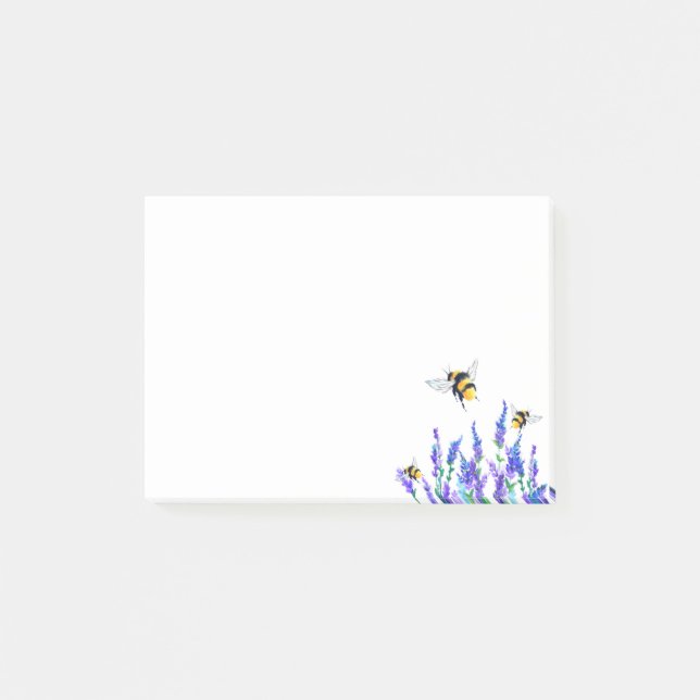 Spring Flowers Flying Bee Post-it® Notes (Front)
