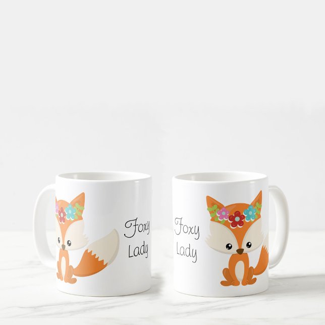 Spring Flowers Fox Foxy Lady Coffee Mug (Creator Uploaded)
