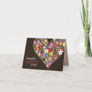 Spring Flowers Garden Heart Love Valentine's Day Holiday Card