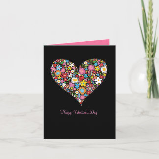 Spring Flowers Garden Whimsical Valentine Heart Holiday Card