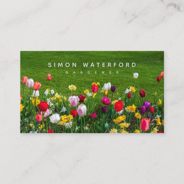 Spring Flowers Gardener Business Card (Front)