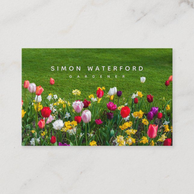 Spring Flowers Gardener Business Card (Front)