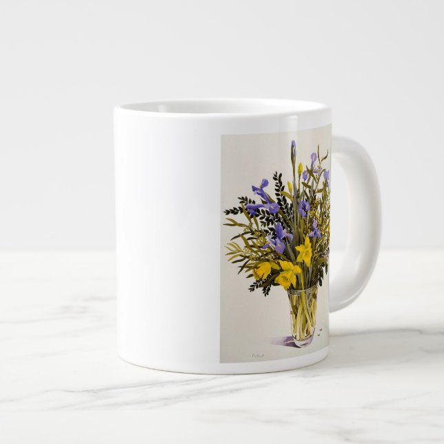 Spring Flowers Giant Coffee Mug (Front Right)
