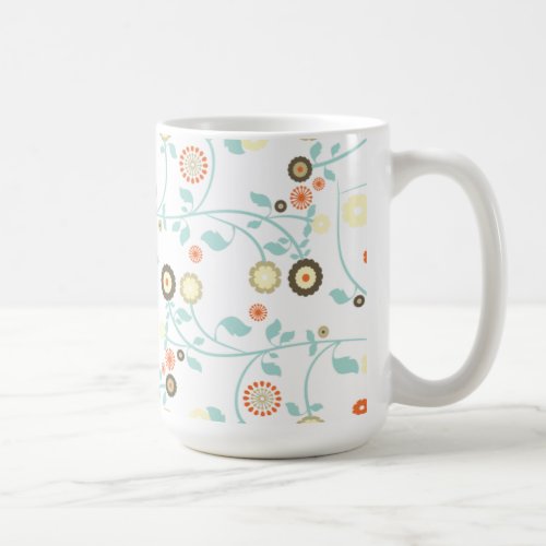 Spring flowers girly mod chic floral pattern coffee mug