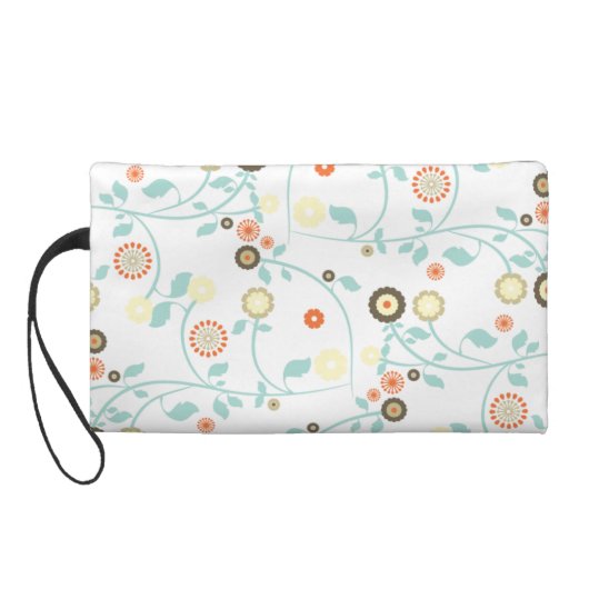 Spring flowers girly mod chic floral pattern wristlet purse (Back)
