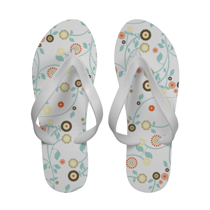 Spring flowers girly rustic chic floral pattern flip flops