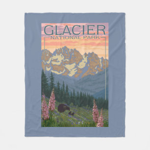 Spring Flowers - Glacier National Park, MT Fleece Blanket