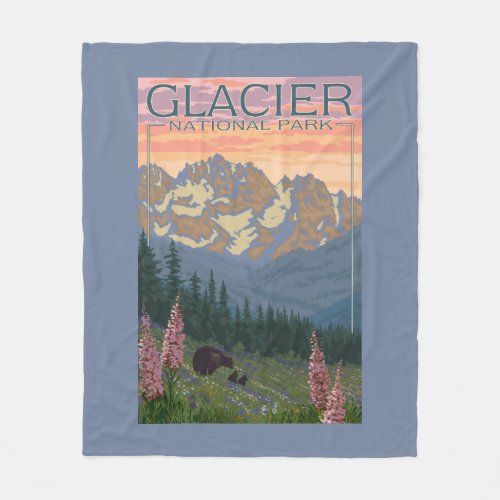 Spring Flowers _ Glacier National Park MT Fleece Blanket