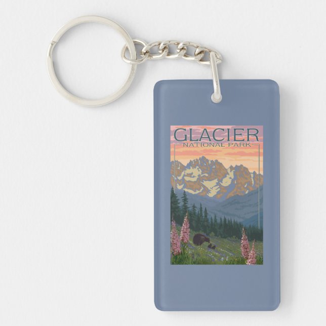 Spring Flowers - Glacier National Park, MT Keychain (Front)