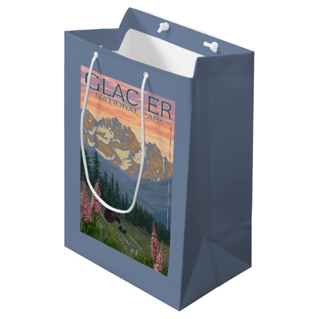 Spring Flowers - Glacier National Park, MT Medium Gift Bag (Front Angled)