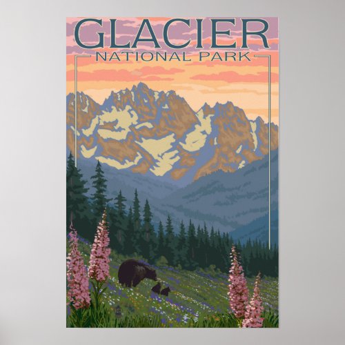 Spring Flowers _ Glacier National Park MT Poster