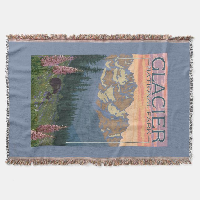 Spring Flowers - Glacier National Park, MT Throw Blanket (Front)