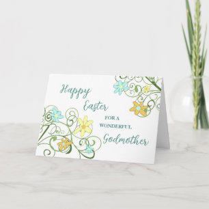 Spring Flowers Godmother Happy Easter Holiday Card