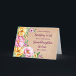 Spring Flowers Granddaughter In Law Birthday Card<br><div class="desc">Pretty and thoughtful greeting card for your granddaughter in law's birthday with yellow,  purple and pink spring flowers,  rustic watercolor pattern and hand lettered style text.</div>