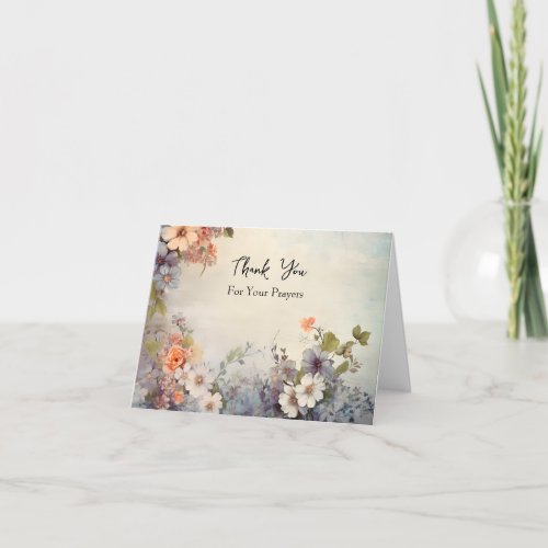 Spring Flowers Greek Orthodox Funeral Thank You Card