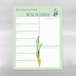 Spring Flowers Green Meal Planner & Shopping List Magnetic Dry Erase Sheet<br><div class="desc">This personalized family weekly meal planner has space for your daily menu, shopping list notes and special requests. The template is set up so that you have the option to customize the section headings or commence the week on a different day. The English country garden design features watercolor spring flowers...</div>