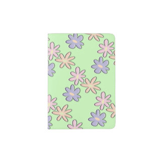 Spring Flowers Green Passport Holder