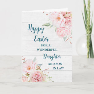 Spring Flowers Happy Easter Daughter Son in Law Holiday Card