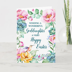 Spring Flowers Happy Easter Goddaughter Holiday Card