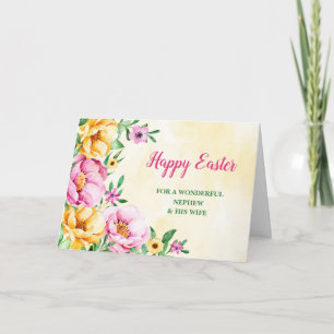 Spring Flowers Happy Easter Nephew and His Wife Holiday Card