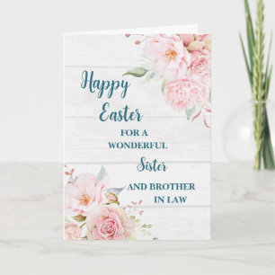 Spring Flowers Happy Easter Sister Brother in Law Holiday Card