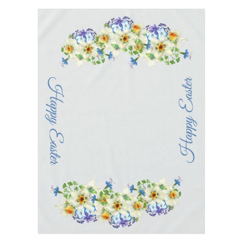 Spring Flowers Happy Easter Tablecloth