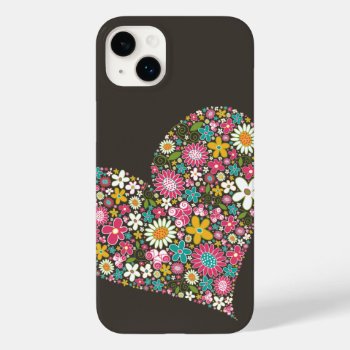Spring Flowers Heart Twist Iphone Casemate Case-mate Iphone 14 Plus Case by fatfatin_design at Zazzle