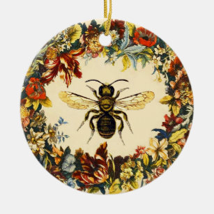 Glowing Bee Mosaic, Bee Circle Ceramic Ornament Christmas Gift For Bee –  Famhose