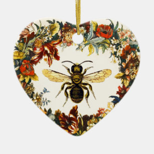 Glowing Bee Mosaic, Bee Circle Ceramic Ornament Christmas Gift For Bee –  Famhose