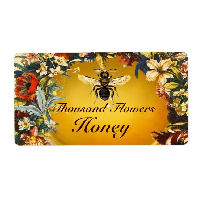 SPRING FLOWERS HONEY BEE ,BEEKEEPER LABEL (Front)