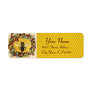 SPRING FLOWERS HONEY BEE ,BEEKEEPER LABEL
