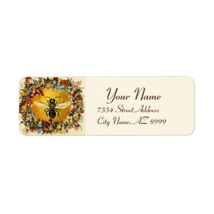 SPRING FLOWERS HONEY BEE ,BEEKEEPER LABEL