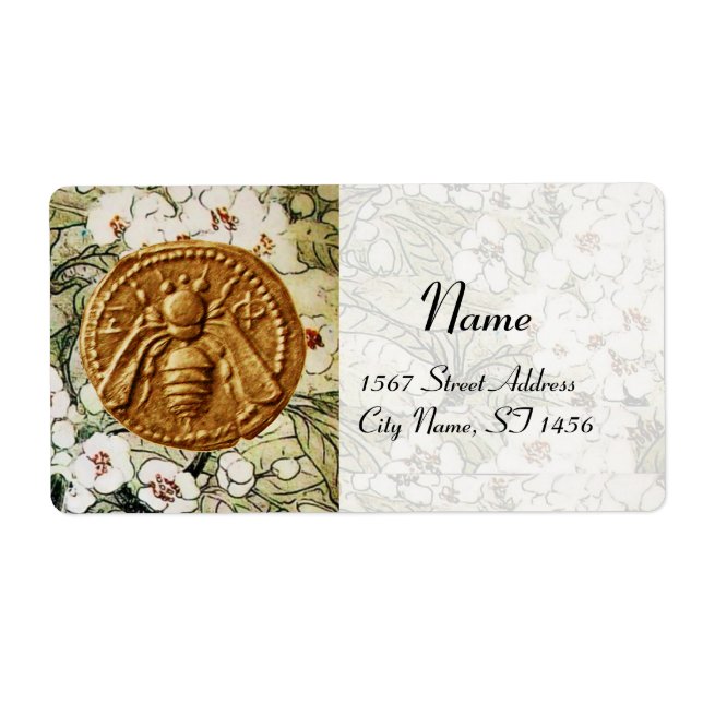 SPRING FLOWERS HONEY BEE ,BEEKEEPER LABEL (Front)