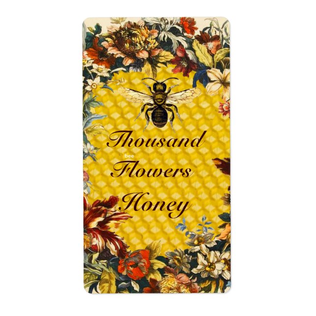 SPRING FLOWERS HONEY BEE ,BEEKEEPER LABEL (Front)