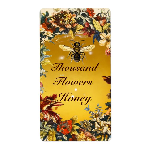 SPRING FLOWERS HONEY BEE ,BEEKEEPER LABEL (Front)