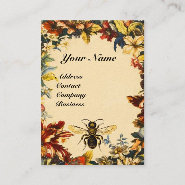 SPRING FLOWERS HONEY BEE ,BEEKEEPING,BEEKEEPER BUSINESS CARD (Front)