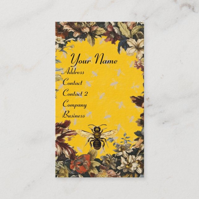SPRING FLOWERS HONEY BEE ,BEEKEEPING,BEEKEEPER BUSINESS CARD (Front)