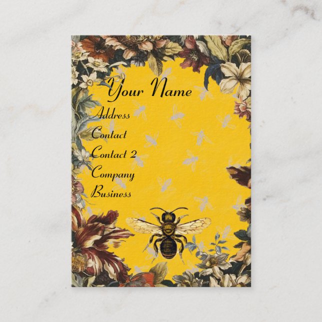 SPRING FLOWERS HONEY BEE ,BEEKEEPING,BEEKEEPER BUSINESS CARD (Front)