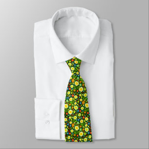 Spring Flowers II - Dark Green Neck Tie