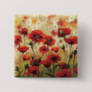 Spring Flowers in a Garden Pinback Button
