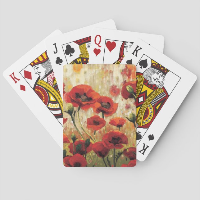 Spring Flowers in a Garden Poker Cards (Back)