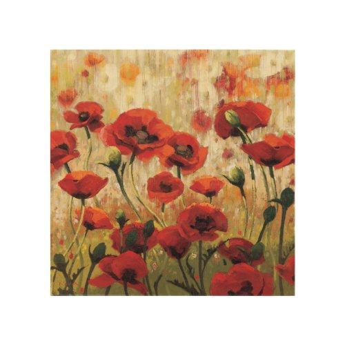 Spring Flowers in a Garden Wood Wall Art