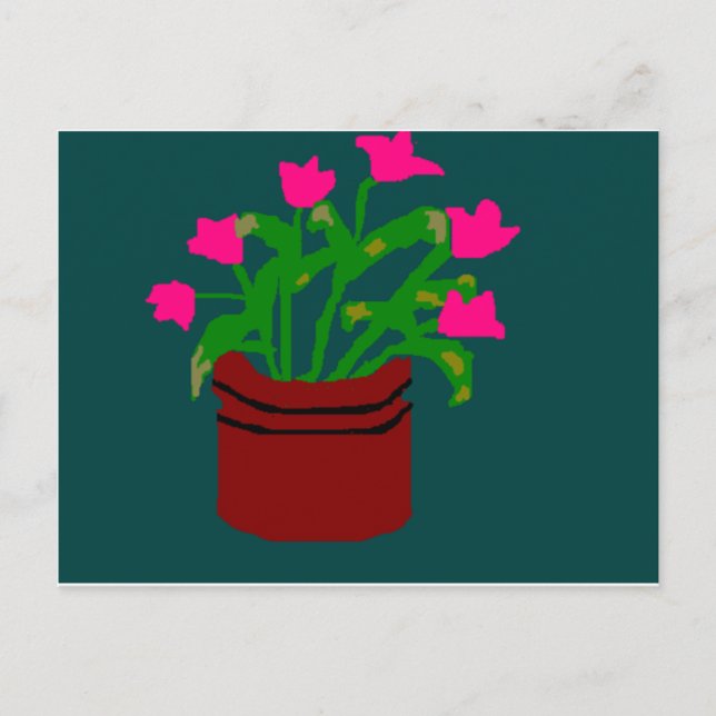 Spring Flowers in a Planter Postcard (Front)
