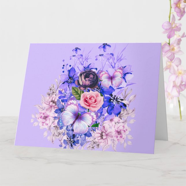 Spring Flowers in Bloom with Butterflies Card (Creator Uploaded)