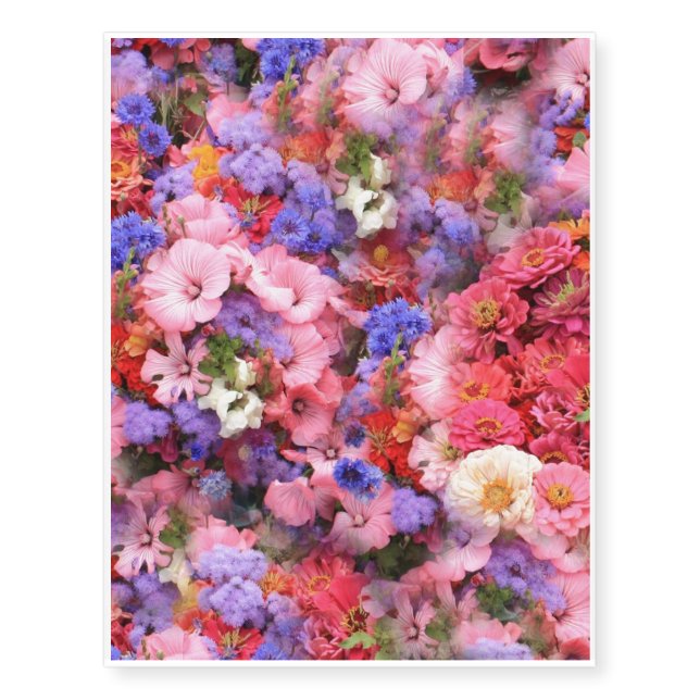 Spring Flowers in the Park Temporary Tattoos (Front)