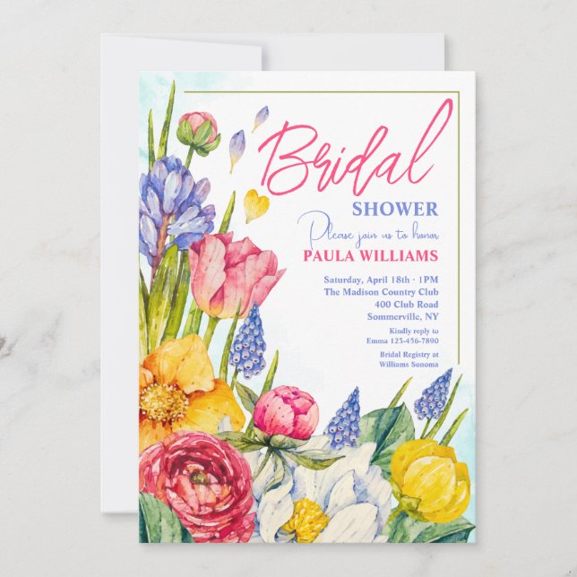 Spring Flowers Invitation (Front)
